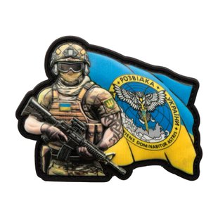 BS HUR flag PVC Patch, Yellow/Blue, PVC, No