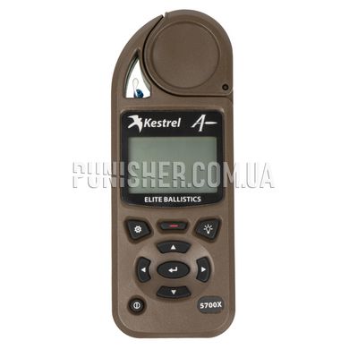 Kestrel 5700X Elite Weather Meter With Applied Ballistics and LiNK, DE, 5000 Series, Atmospheric vise, Height above sea level, Relative humidity, Wind Chill, Saving measurements, Outside temperature, Heat index, Wind direction, Dewpoint, Wind speed, Ballistic calculator, Time and date, Bluetooth, LINK, Night Vision