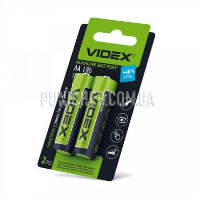 Батарейка щелочная Videx LR6/AA, 2шт, Зелёный, AA