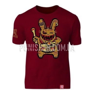 Peklo.Toys Hell Bunny with drum T-shirt, Bordeaux, Large