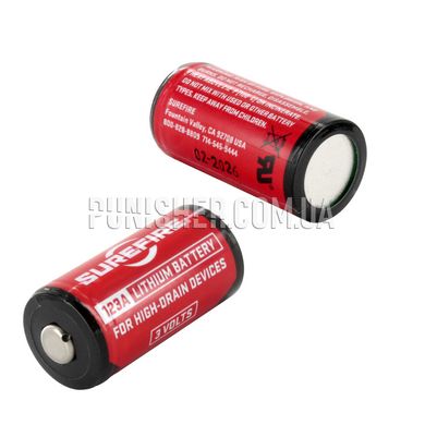 Комплект батарейок Surefire CR123A 3 Volt 6шт, Червоний, CR123A