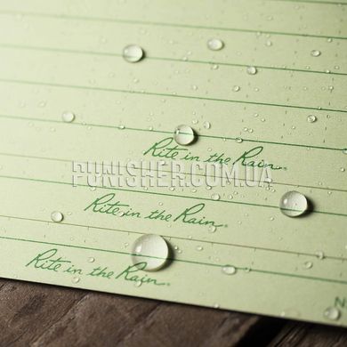 Аркуші для записної книжки Rite in the Rain №991 Index Card 3 "х 5", Зелений, Папір