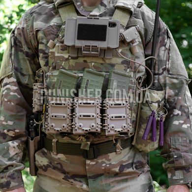 Магазинний підсумок FMA Scorpion Rifle Mag Carrier для 7.62, DE, 1, Molle, AK-47, AK-74, РПК-7.62, Для плитоноски, 7.62mm, Нейлон