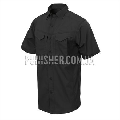 Рубашка Helikon-Tex Defender Mk2 с коротким рукавом - Polycotton Ripstop, Черный, Medium Regular