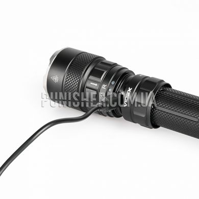 Videx VLF-AT255RG 2000Lm 5000K Tactical LED Flashlight, Black, Flashlight, Accumulator, USB, Green, White, Red, 2000