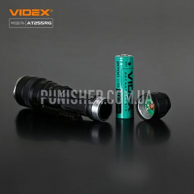 Тактичний світлодіодний ліхтарик Videx VLF-AT255RG 2000Lm 5000K, Чорний, Ручний, Акумулятор, USB, Зелений, Білий, Червоний, 2000