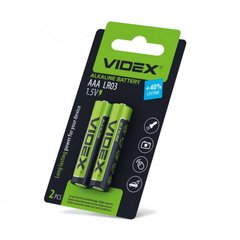 Батарейка лужна Videx LR03/AAA, 2шт, Зелений, AAA