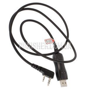 USB-кабель Tidradio для програмування радіостанцій Baofeng, Чорний, Радіостанція, Кабель програмування, Kenwood/Baofeng
