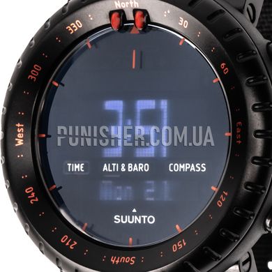 Suunto Core Black Red Watch, Black, Altimeter, Barometer, Alarm, Depth gauge, Date, Day of the week, Month, Calendar, Sunrise / sunset time, Second time zone, Compass, Backlight, Stopwatch, Timer, Thermometer, Storm advance, Sports watches