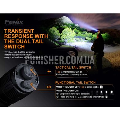 Fenix TK16 V2.0 Flashlight, Black, Flashlight, Accumulator, 3100