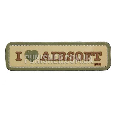 101 Inc I Love Airsoft 3D PVC Patch, Coyote Brown, PVC