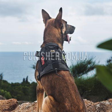 Шлея-жилет OneTigris Fire Watcher Dog Harness 2.0 для собак, Черный, Medium