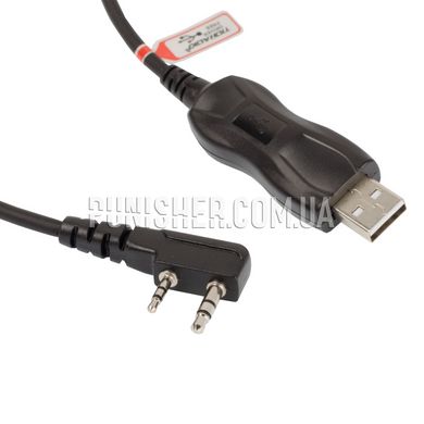 USB-кабель Tidradio для програмування радіостанцій Baofeng, Чорний, Радіостанція, Кабель програмування, Kenwood/Baofeng
