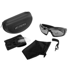 Комплект балістичних окулярів ESS Rollbar, Чорний, Прозорий, Димчастий, Окуляри