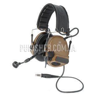 Активна гарнітура 3M Peltor ComTac VI NIB Headset двухчастотная, Coyote Brown, С оголовьем, 23, Comtac VI, 2xAAA