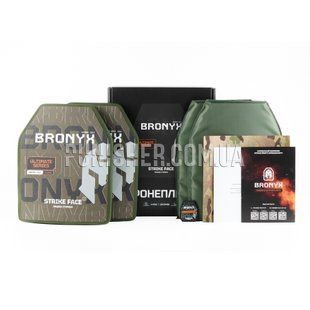 Комплект бронеплит Bronyx Large 5 клас ULTIMATE (НВМПЕ + B₄C), Olive, Бронепластини, 5, Large, Кераміка, Надвисокомолекулярний поліетилен