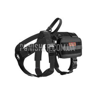 Шлея-жилет OneTigris Guardian Dog Harness з підсумком для собак, Чорний, Medium