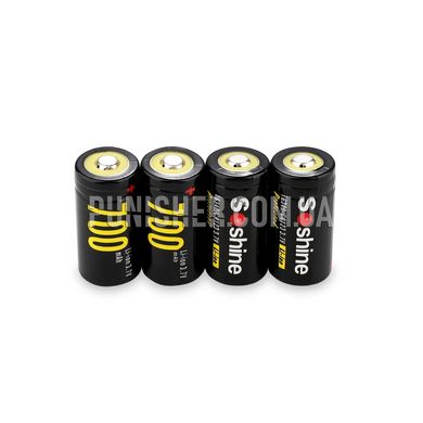 Soshine Li-ion 700 mAh CR 123 (16340) 3.7V Battery with protection, Black, 16340