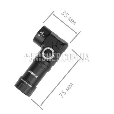 Videx VLF-A244RH 600Lm Portable LED Flashlight, Black, Headlamp, Flashlight, Accumulator, Battery, White, Red, 600