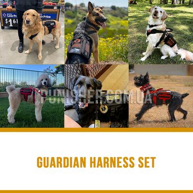 Шлей-жилет OneTigris Guardian Dog Harness с подсумком для собак, Черный, Medium