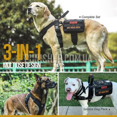 Шлей-жилет OneTigris Guardian Dog Harness с подсумком для собак, Черный, Medium