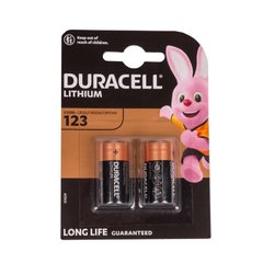 Комплект батарейок Duracell Lithium CR123 2 шт, CR123A
