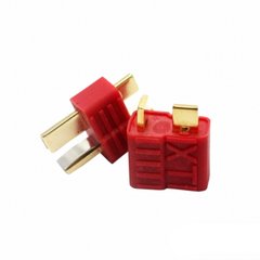 T-connectors Male/Female (pair) for batteries, Red, Accessories