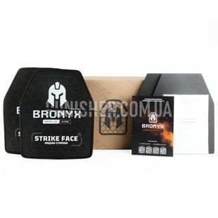 Bronyx CAP4 Medium Body Armor Plate Set, 4 Class(UHMWPE + SiC), Black, Armor plates, 4, Medium, Ceramic, Ultra high molecular weight polyethylene