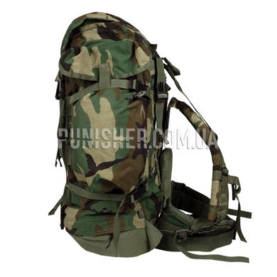 Large Field Pack Internal Frame with Combat Patrol Pack (Used), Woodland, 90 l