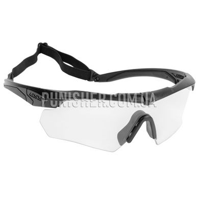 Балістичні окуляри ESS Crossbow з прозорою лінзою та накладкою, Чорний, Прозорий, Окуляри