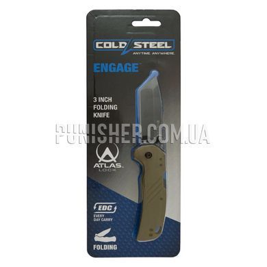 Ніж складаний Cold Steel Engage Tanto Point 3" 4116SS, DE, Ніж, Складаний, Гладкий