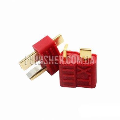 T-connectors Male/Female (pair) for batteries, Red, Accessories
