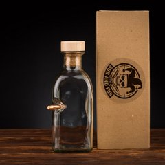 Gun and Fun Water-bottle with Bullet (wooden cork), Clear