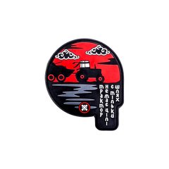 Dubhumans Tractor has a path Patch, Black/Red, PVC