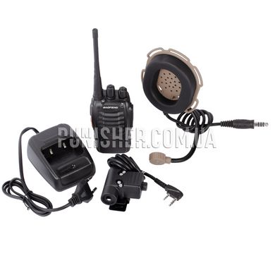 Z-Tactical Bowman Evo III radio kit with radio and PTT U94 button for Kenwood, DE