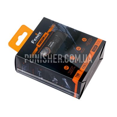 Фонарь налобный Fenix HM50R V2.0, Черный, Налобный, Аккумулятор, USB, Белый, Красный, 700