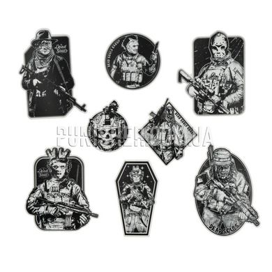 Dead Souls Group Horror Sticker Pack, White/Black, Stickers