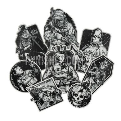 Dead Souls Group Horror Sticker Pack, White/Black, Stickers