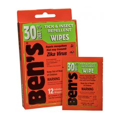 Ben's Insect Repellent Wipes 30%, Orange