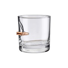 Склянка для віскі BenShot Rocks Glass з кулею .308, Прозорий, Посуд зі скла