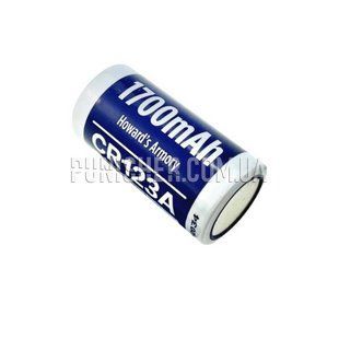Howard&rsquo;s Armory CR123A 1700mAh 3V Lithium Battery, Blue, CR123A