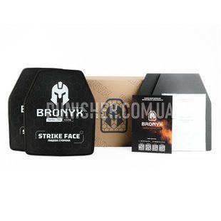 Bronyx CAP4 Large Body Armor Plate Set, 4 Class(UHMWPE + SiC), Black, Armor plates, 4, Large, Ceramic, Ultra high molecular weight polyethylene