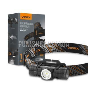 Videx H065A 1200Lm 5000K Portable LED Flashlight, Black, Headlamp, Accumulator, 1200