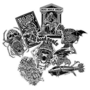 Dead Souls Group Toxic Sticker Pack, White/Black, Stickers