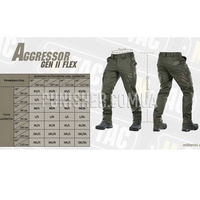 M-Tac Aggressor Gen.II Flex Olive Pants, Olive, 30/32