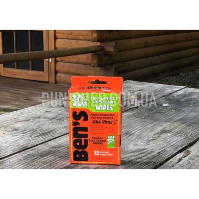 Ben's Insect Repellent Wipes 30%, Orange