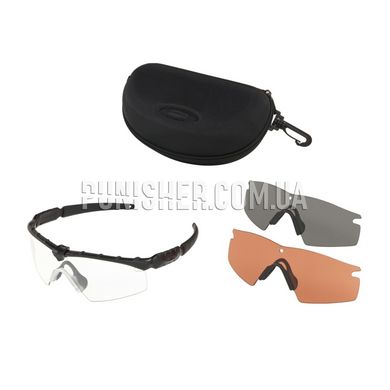 Трьохлінзовий комплект балістичних окулярів Oakley SI Ballistic M Frame 2.0, Чорний, Бурштиновий, Прозорий, Димчастий, Окуляри