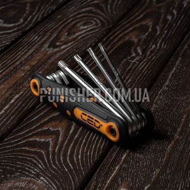 Универсальный набор ключей CED Multi Torx/Hex Key, Оранжевый/Черный