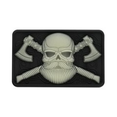 Нашивка M-Tac Bearded Skull 3D ПВХ Світлонакопичувач, Чорний, ПВХ