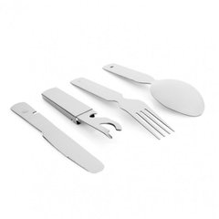 M-Tac 4 Piece Stainless Steel Large Cutlery Utensils Set, Silver, Столовые приборы